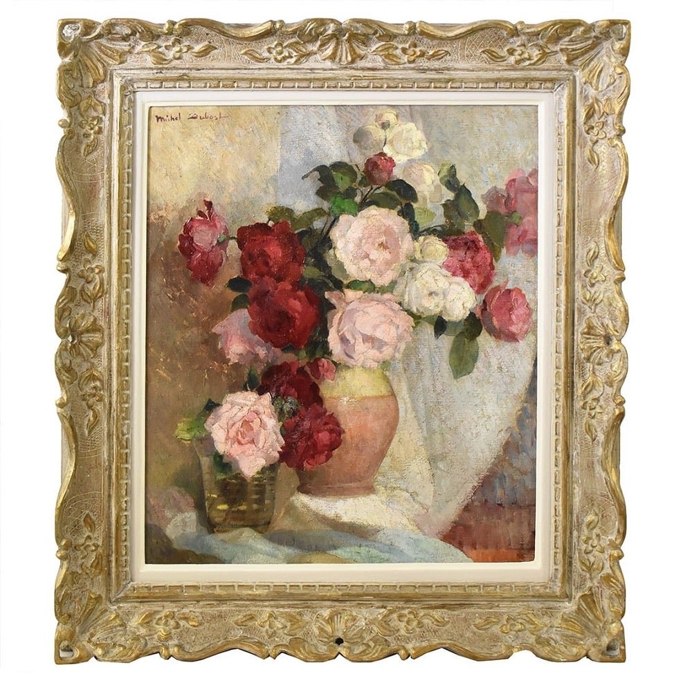 QF555 1 antique rose flower painting still life oil painting.jpg